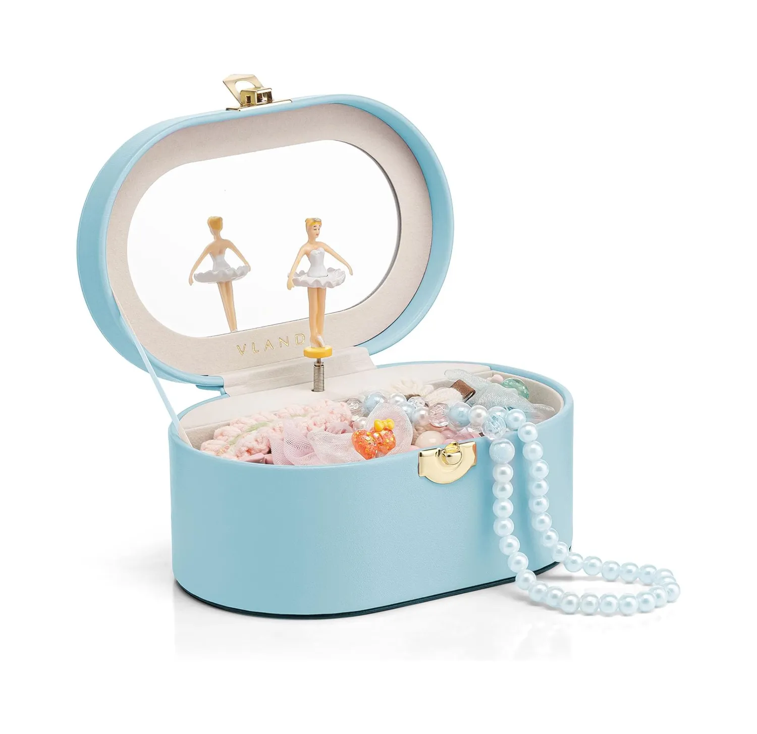 Vlando Oval Music Box soittorasia pyörivällä ballerinalla