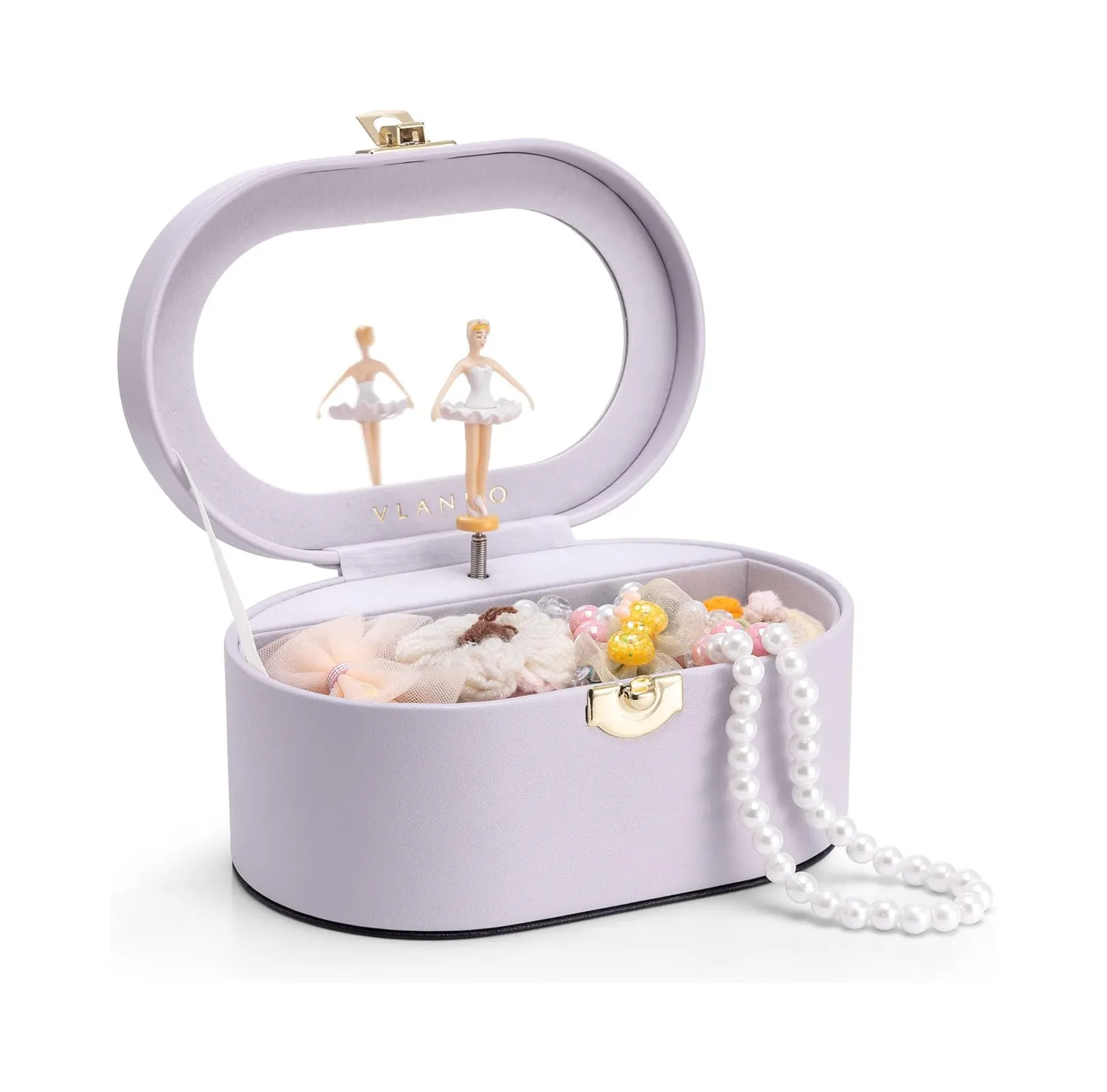 Vlando Oval Music Box soittorasia pyörivällä ballerinalla