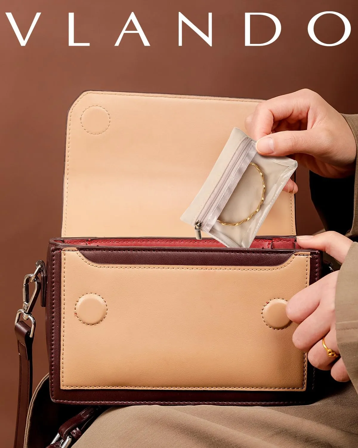 Vlando Travel Jewelry Organizer korupussit, samettivuori